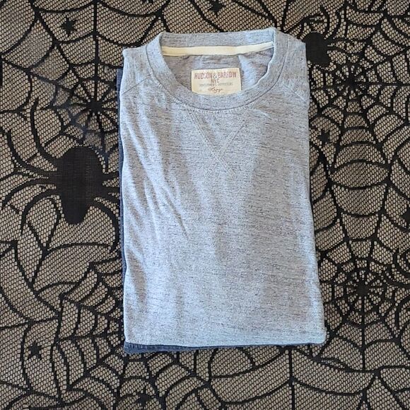 Hudson & Barrow NYC Gentlemen's Outfitters Gray & Navy Long Sleeve TShirt Size L - Picture 1 of 9